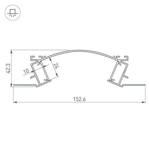 Профиль с рассеивателем Arlight ALM-ARC-Double-2000 Anod+Frost 029852 фото 3 Профиль с рассеивателем Arlight ALM-ARC-Double-2000 Anod+Frost 029852 фото 3