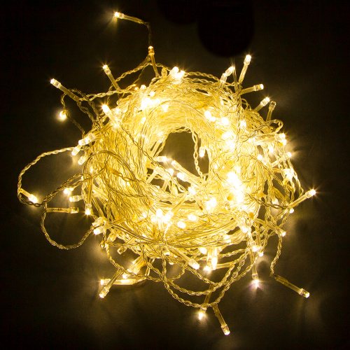 Светодиодная гирлянда Feron CL21 занавес 3*2м  + 3м желтый статичная, c питанием от сети 230V, белый шнур фото 3