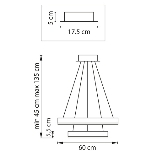 736427 Люстра ROTONDA 165W LED 5040LM 120G ЧЕРНЫЙ 3000-6000K фото 6