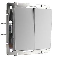 Перекрестный переключатель двухклавишный серебряный W1123008