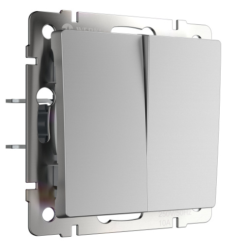 Перекрестный переключатель двухклавишный серебряный W1123008