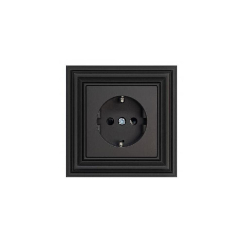 Розетка 2P Liregus Retro со шторками черный матовый 29-225 Розетка 2P Liregus Retro со шторками черный матовый 29-225
