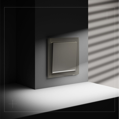 Проходной переключатель встраиваемый Voltum S70 одноклавишный с подсветкой 10А, (шелк) VLS010404 фото 5