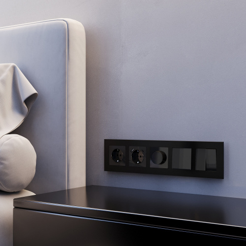 Рамка из металла на 5 постов AluMax черный алюминий W0053508 фото 3 Рамка из металла на 5 постов AluMax черный алюминий W0053508 фото 3