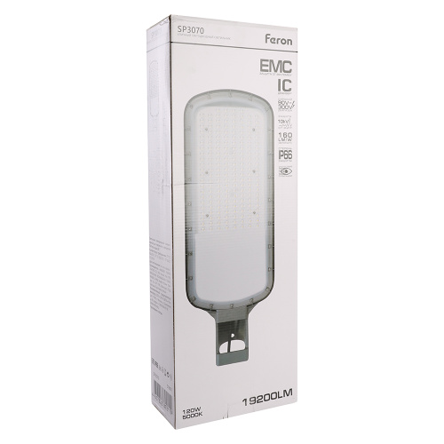 Светодиодный уличный консольный светильник Feron SP3070 120W 5000K AC90-300V, серый фото 5