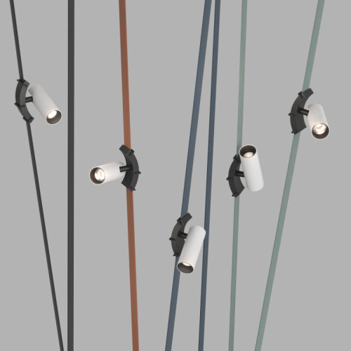 DK5547-BW+BK Поворотный светильник для трека-ремня Belty, серия Spot, со светодиодом, D35*L126.5мм, 48V DC, 7W, RA90, 30°, 3000K, IP20, белый с черным, алюминий фото 4