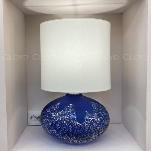 Настольная лампа Cloyd MIRIAM T1 / выс. 60 см - хром - синее стекло (арт.30124) фото 2 Настольная лампа Cloyd MIRIAM T1 / выс. 60 см - хром - синее стекло (арт.30124) фото 2