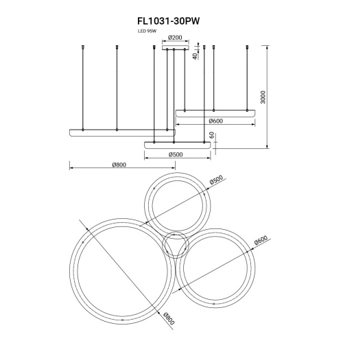 Подвесная люстра Modum FL1031-30PW фото 10