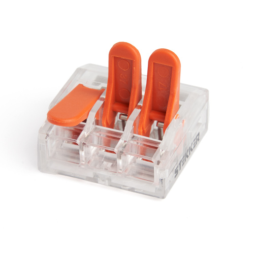 Универсальная компактная клемма 3-проводная STEKKER, LD221-613 фото 3