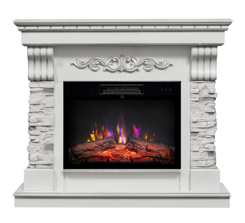 Каминокомплект MARSEILLES/ПАРИЖ Слоновая кость с очагом Электроочаг KENDAL/КЕНДАЛ 24