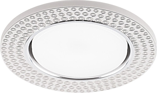 Светильник встраиваемый с белой LED подсветкой Feron CD4029 потолочный GX53 без лампы, прозрачный, хром Светильник встраиваемый с белой LED подсветкой Feron CD4029 потолочный GX53 без лампы, прозрачный, хром