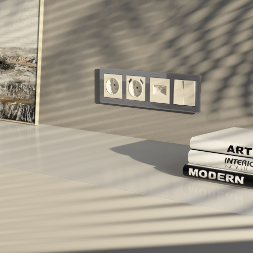 Рамка из акрила на 4 поста Acrylic графит W0042704 фото 3