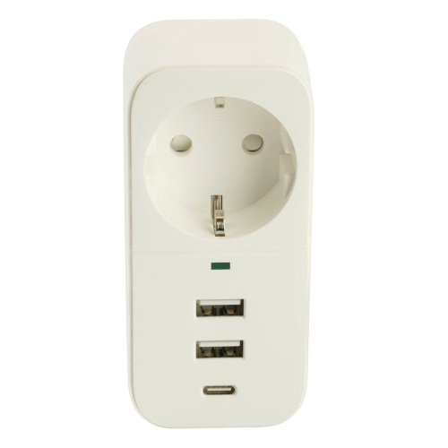 Сетевой фильтр 1-местный с/з STEKKER 250В, 16А, 2USB+1Type-C 2,4 A, серия Nova, HM81-11-1, белый фото 2 Сетевой фильтр 1-местный с/з STEKKER 250В, 16А, 2USB+1Type-C 2,4 A, серия Nova, HM81-11-1, белый фото 2