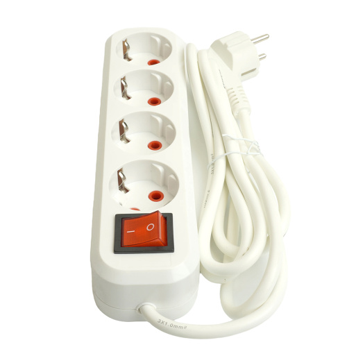 Удлинитель четырехместный с/з  с выключ. STEKKER HM07-41-02 3x1мм2, 2м, серия Home (У16А-003), белый фото 8