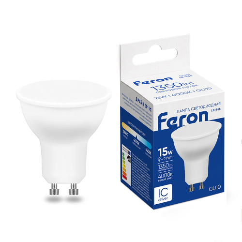 Лампа светодиодная Feron LB-965 MR16 GU10 15W 175-265V 4000K Лампа светодиодная Feron LB-965 MR16 GU10 15W 175-265V 4000K