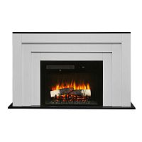 Каминокомплект СИЛЬВЕР Белый/Уни Неро с очагом Электроочаг MIRAGE/МИРАЖ 25