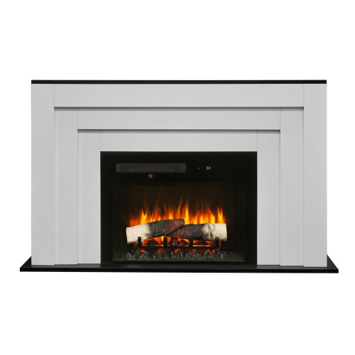 Каминокомплект СИЛЬВЕР Белый/Уни Неро с очагом Электроочаг MIRAGE/МИРАЖ 25