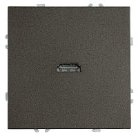 Розетка HDMI 2.0 Type A (механизм), STEKKER, серия Эмили, RST00-5118-09, антрацит, soft touch
