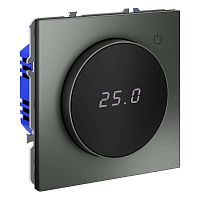 Терморегулятор электронный Voltum S70 с индикацией и датчиком, для теплого пола, (титан) VLS070106