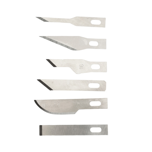 Нож макетный с алюминиевой рукояткой, 0,5 мм, кейс, 6 лезвий в комплекте, STEKKER KMU-41-S фото 4