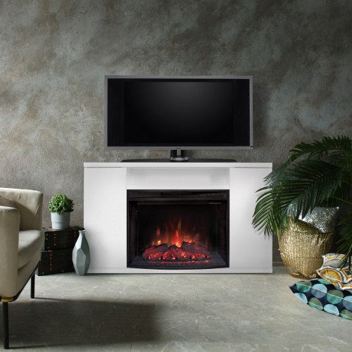 Электрокамин RealFlame Brooklyn 25,5 WT белый с очагом Evrika 25,5 LED фото 9 Электрокамин RealFlame Brooklyn 25,5 WT белый с очагом Evrika 25,5 LED фото 9
