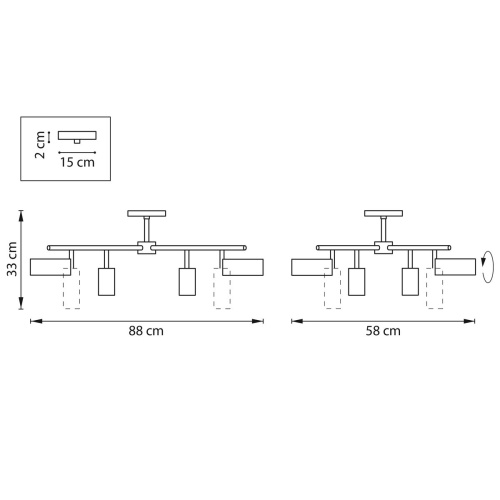 Комплект с потолочной люстрой Lightstar Rullo (571728+214437-4+214487-4) LR728374874 фото 2