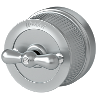 Выключатель на 4 положения двухклавишный матовый хром ретро WL19-01-05