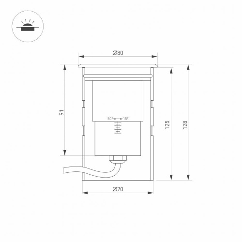 Ландшафтный светодиодный светильник Arlight ART-Ground-Zoom-R80-8W Warm3000 028065 фото 2