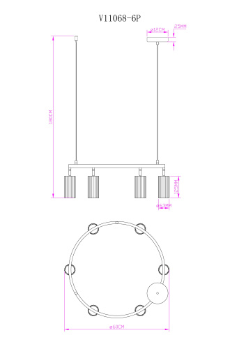 Люстра подвесная Moderli V11603-6P Cora фото 7