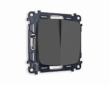 Комплект механизма 2-кл проходного выключателя AMBRELLA VOLT OMEGA Графит мягкое касание QUANT (OP9030, VM120) MO903020