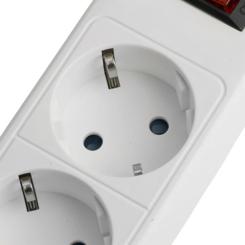 Сетевой фильтр 5-местный с/з STEKKER HM20-51-03 3x1мм2, 3 м, серия Optima, белый фото 2