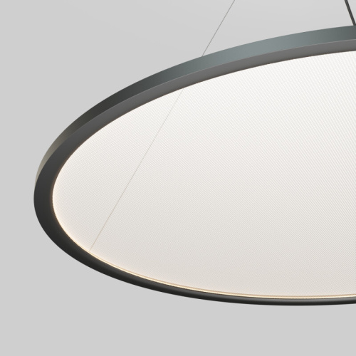 Подвесной светильник горизонтальный VEIL, 80 Вт, ?1000?В1500 мм, LED 2700-6000K, IP20, пульт Д/У (в комплекте), черный, алюминий, акрил фото 3