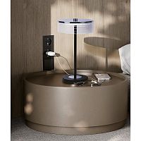 8203/1TL LEDIO LN26 531 серебро/черный/прозрачный, металл/акрил Настольная лампа LED 7W 4000К 220V SATIANA