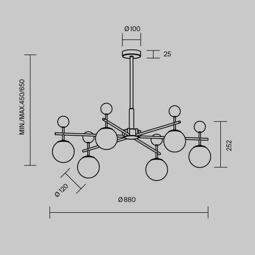 Подвесной светильник Maytoni MOD436PL-07BS фото 7 Подвесной светильник Maytoni MOD436PL-07BS фото 7
