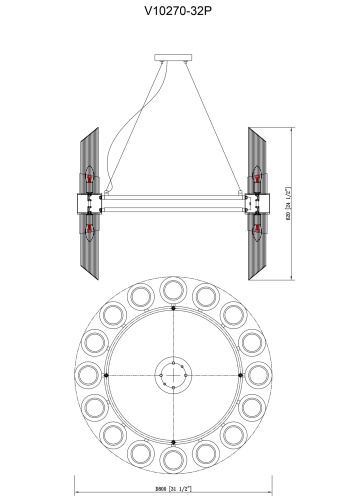 Люстра подвесная Moderli V10270-32P Strict фото 3 Люстра подвесная Moderli V10270-32P Strict фото 3