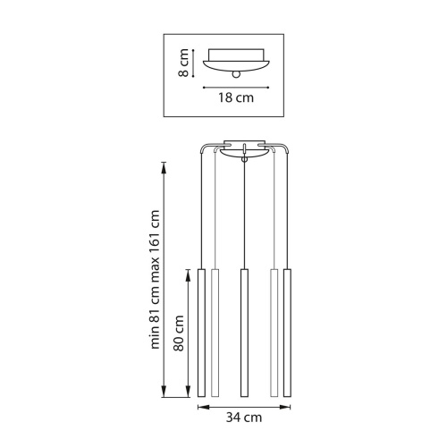 Комплект с подвесной люстрой Lightstar Tubo (574723+747433 (5шт) L5T747433 фото 4