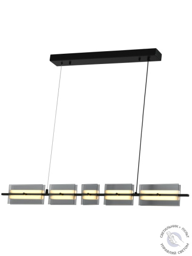 Люстра подвесная линейная черная LED 18Вт 103см Zortes LOFT ZRS.1802.100 Люстра подвесная линейная черная LED 18Вт 103см Zortes LOFT ZRS.1802.100