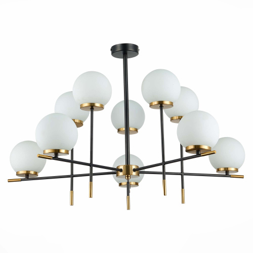 SL1203.402.10 Люстра потолочная ST-Luce Черный, Латунь/Белый E27 10*60W LIMANO фото 3 SL1203.402.10 Люстра потолочная ST-Luce Черный, Латунь/Белый E27 10*60W LIMANO фото 3