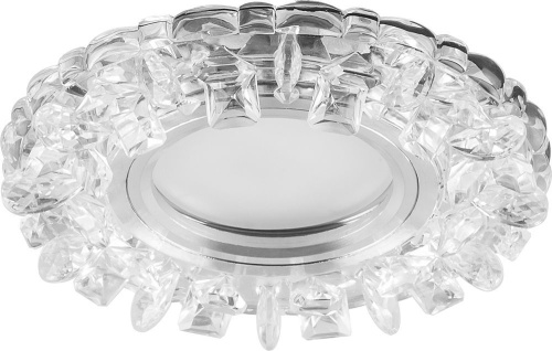 Светильник встраиваемый с белой LED подсветкой Feron CD927 потолочный MR16 G5.3 прозрачный Светильник встраиваемый с белой LED подсветкой Feron CD927 потолочный MR16 G5.3 прозрачный