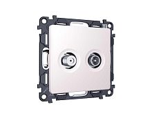 Комплект механизма розетки TV оконечной + SAT 5-862MHz 3.5dB/950-2150MHz 3.5dB Ambrella Volt ALFA Жемчуг QUANT (AP2133, VM217) MA213310