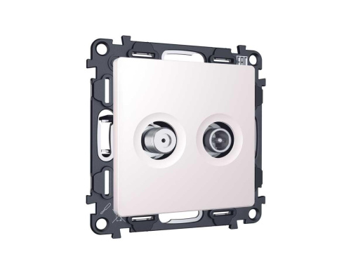 Комплект механизма розетки TV оконечной + SAT 5-862MHz 3.5dB/950-2150MHz 3.5dB Ambrella Volt ALFA Жемчуг QUANT (AP2133, VM217) MA213310
