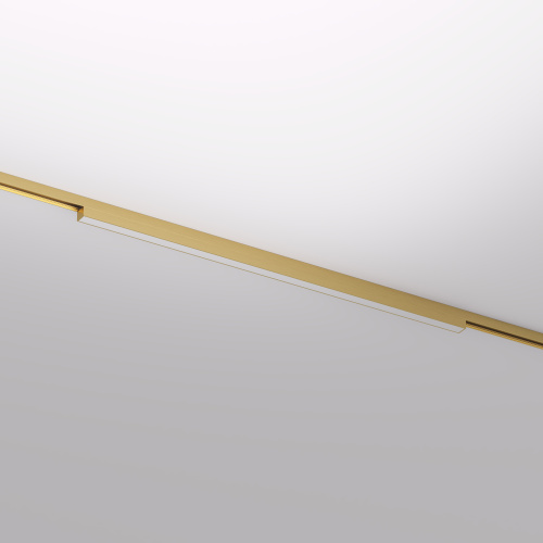 DK5752-SB Светильник для трека SHINE LINEAR со светодиодом, L601*W19*H27, 48V DC, 24W, RA?90, 3000K, IP20, сатинированная латунь, алюминий фото 3