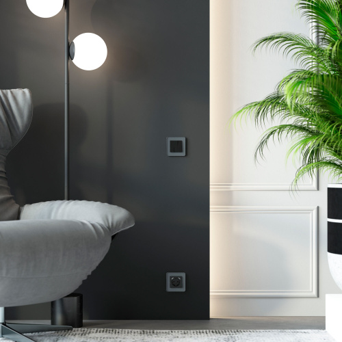 Рамка из стекла на 1 пост Elite графит W0012440 фото 2