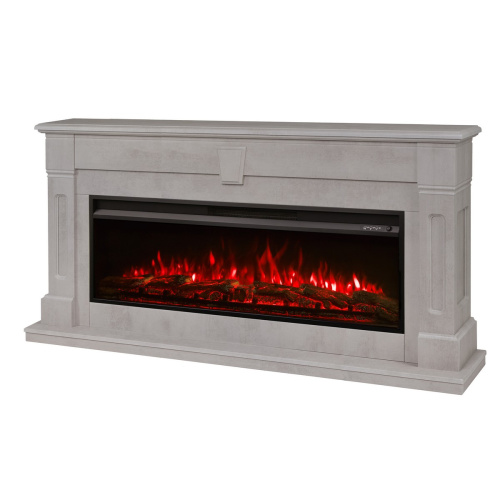 Каминокомплект KELLIE/БРИСТОЛЬ Бетон светлый с очагом Электроочаг PREMIER/ПРЕМЬЕР 50 фото 2