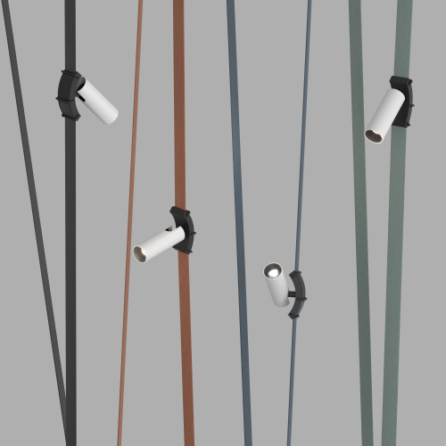 DK5546-BW+BK Поворотный светильник для трека-ремня Belty, серия Spot, со светодиодом, D35*L126.5мм, 48V DC, 7W, RA90, 30°, 4000K, IP20, белый с черным, алюминий фото 5