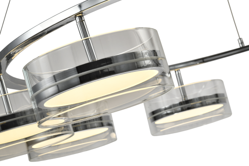 Люстра подвесная хром LED 96Вт D105см Zortes DONUT ZRS.1802.08 фото 3