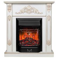 Электрокамин RealFlame Anita WT дуб белый с золотой патиной с очагом Majestic Lux Black
