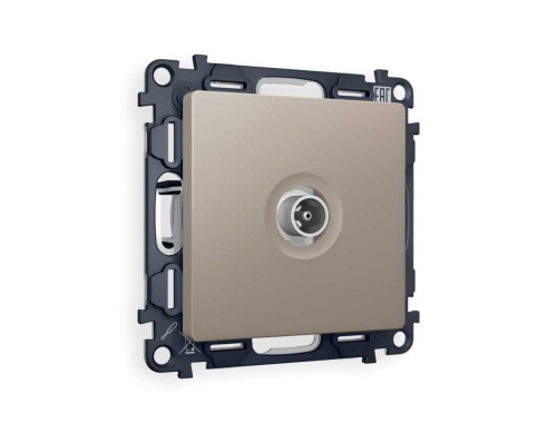 Комплект механизма TV розетки оконечной AMBRELLA VOLT ALFA Серо-бежевый матовый 50-870 MHz 1dB QUANT (AP3730, VM202) MA373010