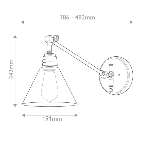 Бра Hinkley, Арт. HK-ARTI-1W-HB-CG фото 8