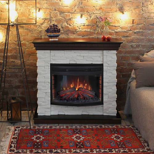 Каминокомплект ELFORD/РАЛЬФ Античный дуб с очагом Электроочаг FIREFIELD 25 фото 6